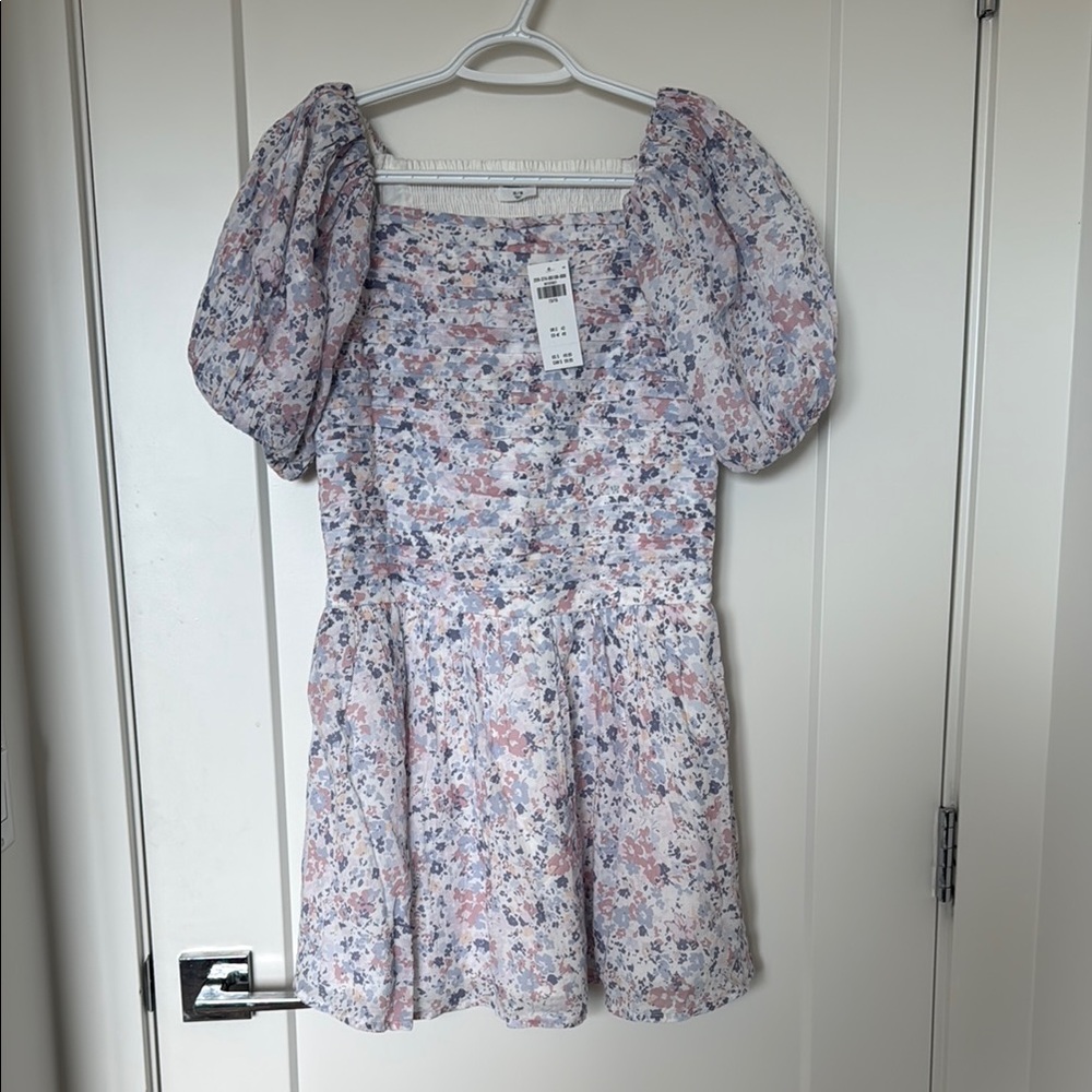 Abercrombie Kids Pink and Purple Puff Sleeve Sundress